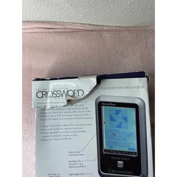 The Deluxe Edition Touch Screen Crossword Puzzle Excalibur box damage! - Picture 8 of 9
